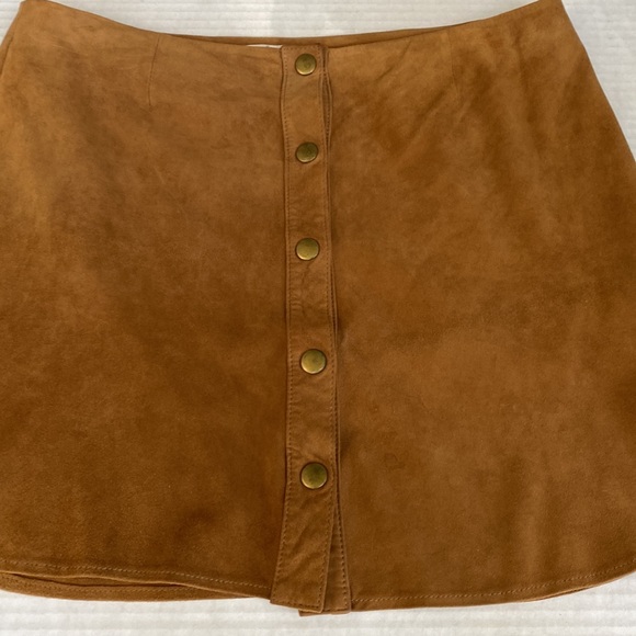 Joie Coupe Tan Goat Suede Mini Skirt Size S - Picture 12 of 13